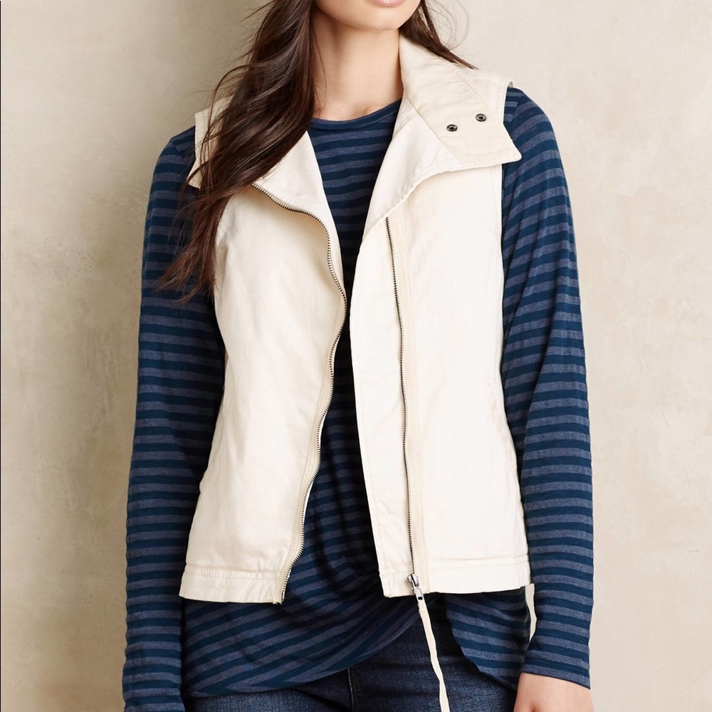 NWT Anthropologie Marrakech cream shearling vest